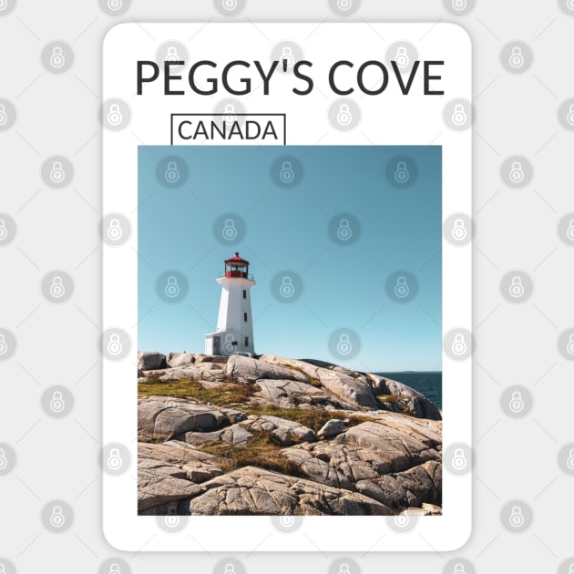 Peggy's Cove Lighthouse Nova Scotia Canada Souvenir Gift for Canadian T-shirt Apparel Mug Notebook Tote Pillow Sticker Magnet Sticker by Mr. Travel Joy